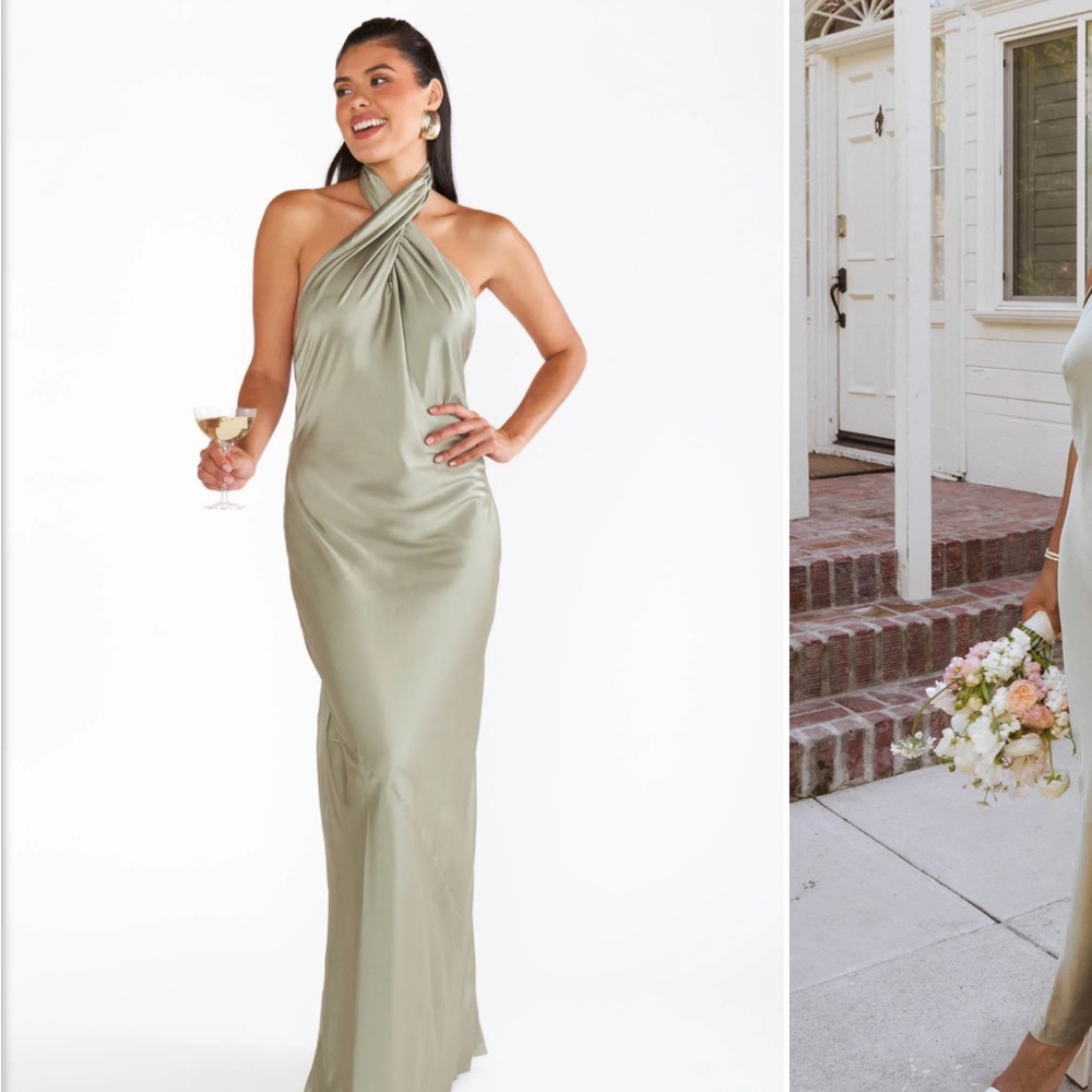 Show me your mumu Jasmine Moss Green Luxe Satin size S